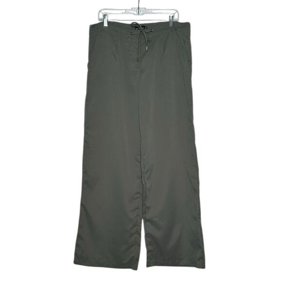 PRETTYLITTLETHING grayish green wide legs front tie pants size 6 - Picture 6 of 9